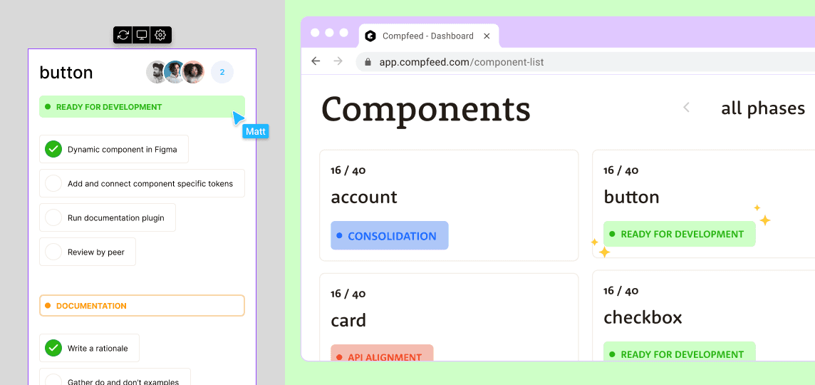 Compfeed widget and dashboard